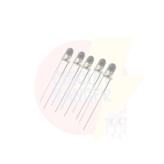 3mm White Led - Pack of 5