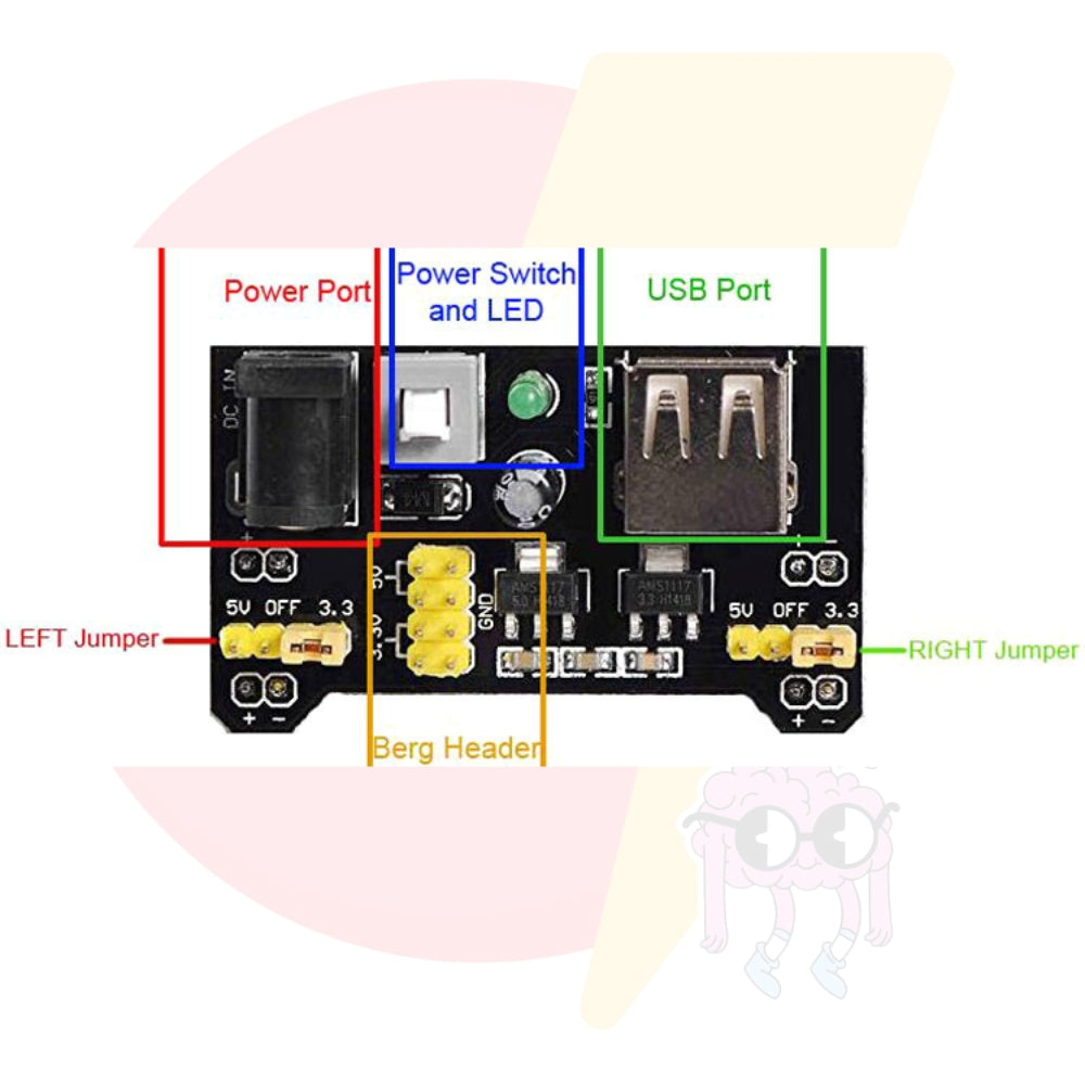 3.3V/5V MB102 Breadboard Power Supply Module