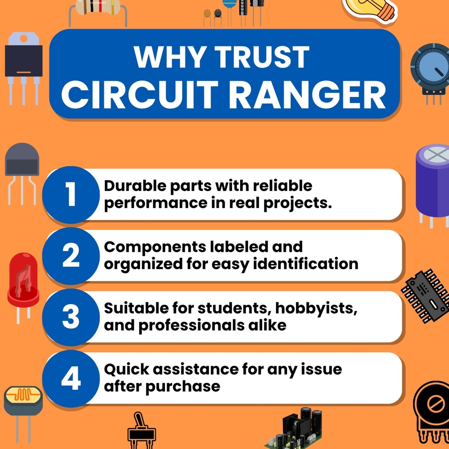 Circuit Ranger 190 Piece Ceramic Capacitor Kit (19 Values × 10 Each) 10pF to 100nF Range
