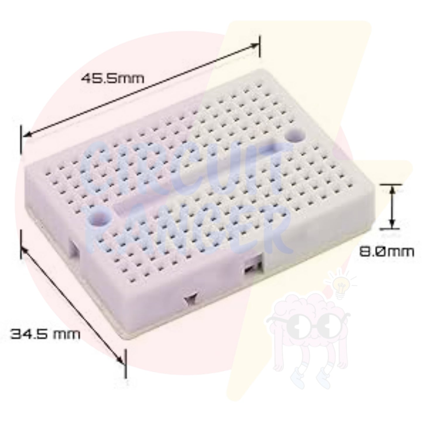 Circuit Ranger 170 Point Mini Solderless Breadboard – Reusable Prototype Mini Bread Board with Adhesive Back for Arduino, ESP32, Raspberry Pi, STEM DIY Electronics Projects - Pack of 2
