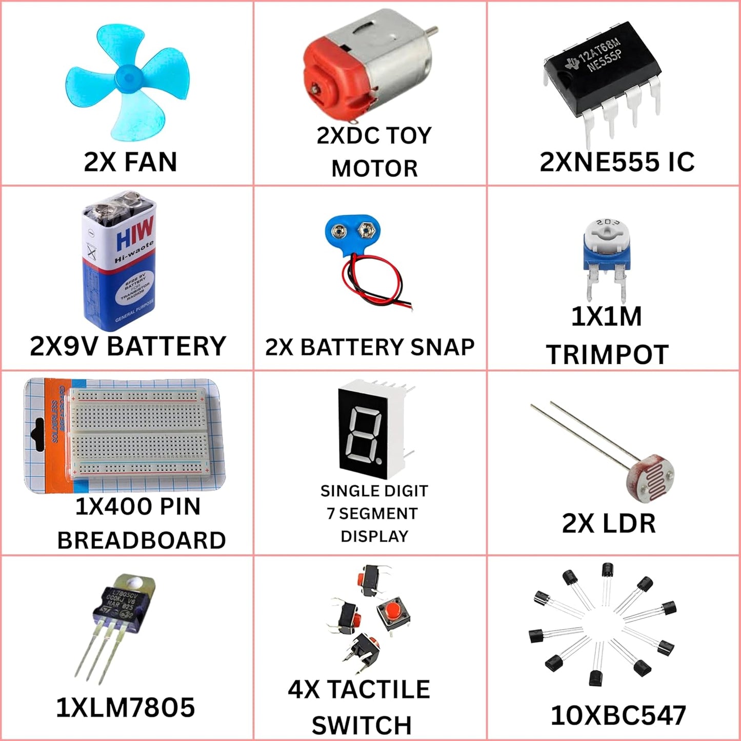 Ultimate DIY Electronics Project Kit for Beginners – Breadboard, Motors, LEDs, Resistors, Sensors & More