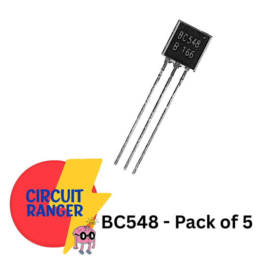BC548 NPN General Purpose Transistor – Pack of 5 (TO-92, 30V, 100mA)