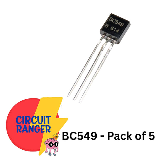 BC549 NPN Low Noise General Purpose Transistor – Pack of 5 (TO-92, 30V, 100mA)