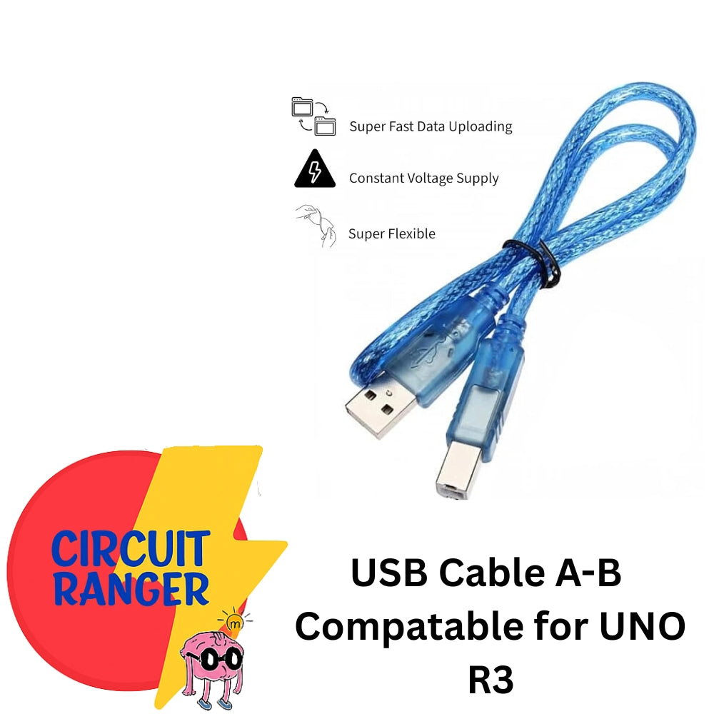 USB Cable for Arduino UNO | USB-A to USB-B | 15cm
