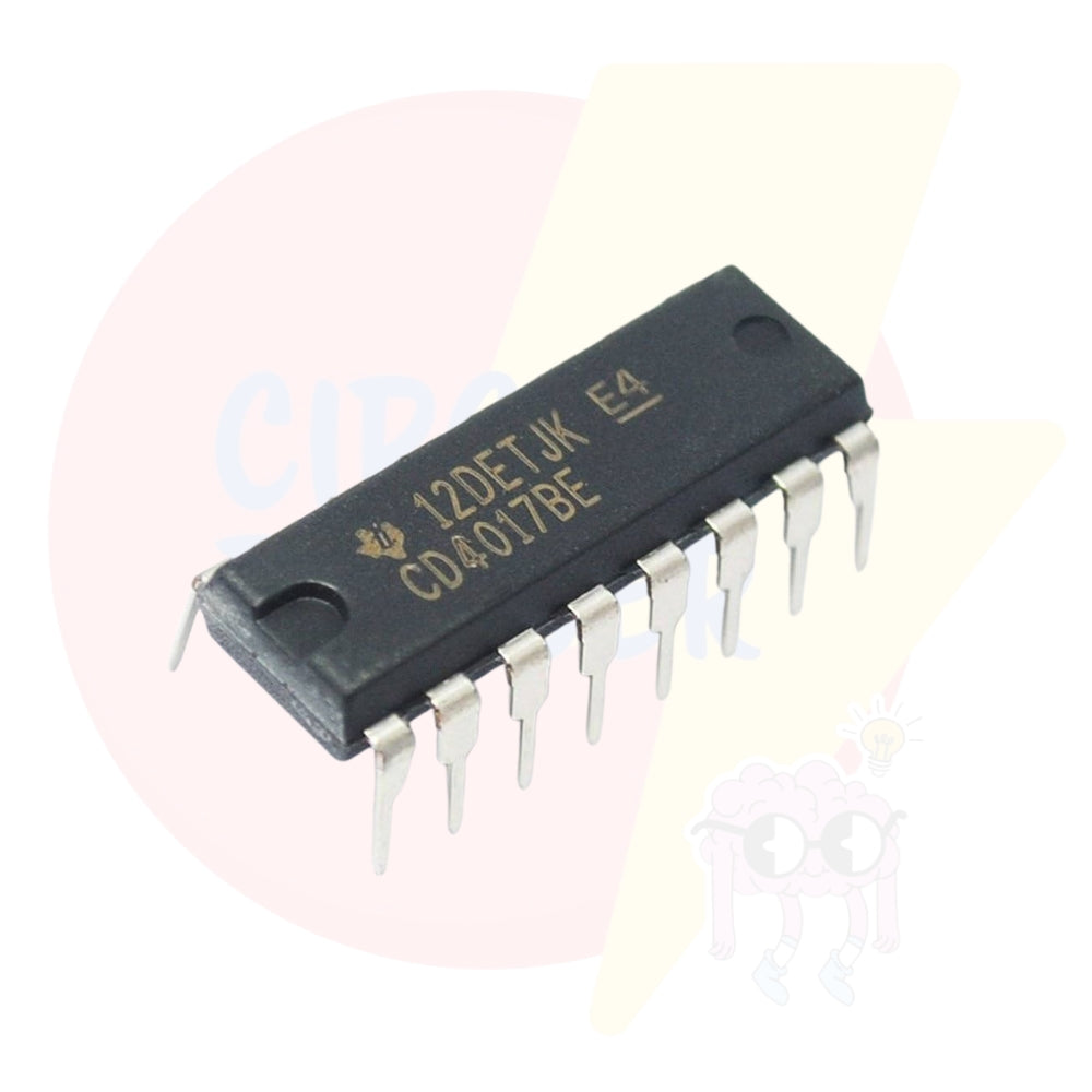 CD4017 Decade Counter IC – 10-Stage Johnson Counter / LED Chaser IC