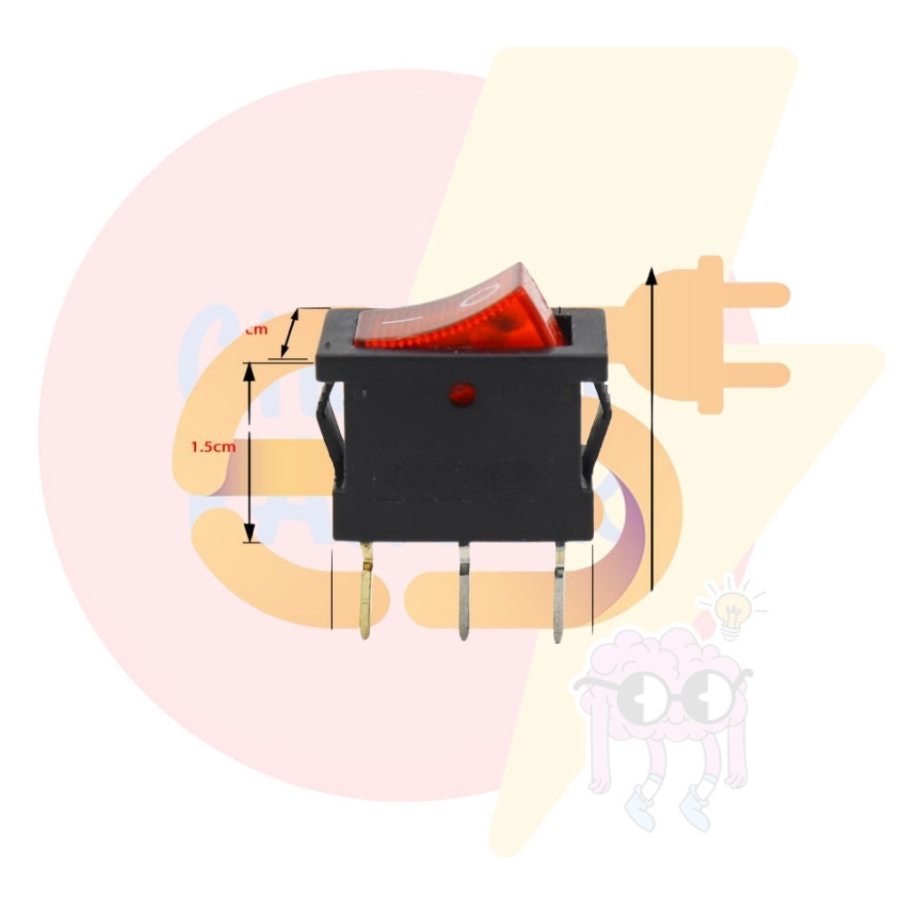6A 250V DPDT Rocker Switch (Lock Action)