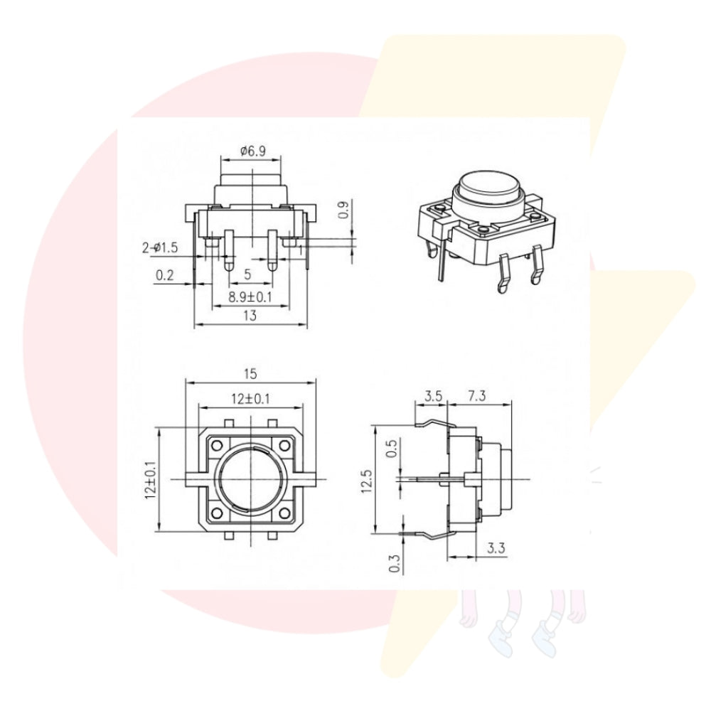 4-Pins tactile push button switch