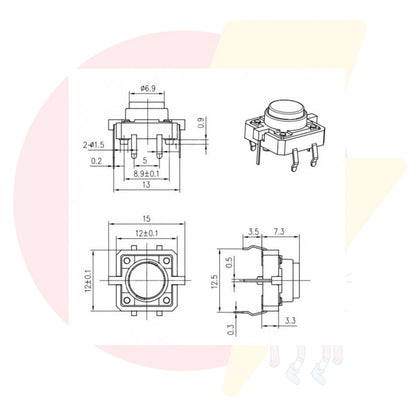 4-Pins tactile push button switch