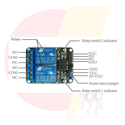 2 Channel 5Volt 10Amps Dual Relay Module Board