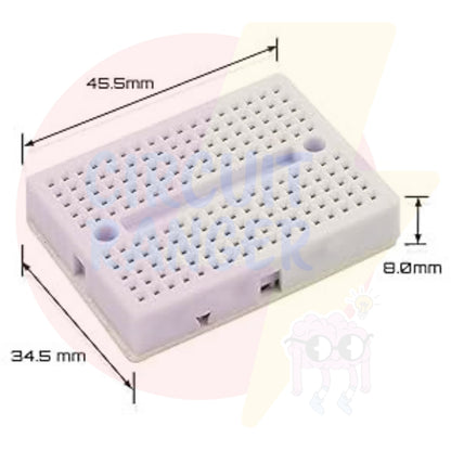 Circuit Ranger 170 Point Mini Solderless Breadboard – Reusable Prototype Mini Bread Board with Adhesive Back for Arduino, ESP32, Raspberry Pi, STEM DIY Electronics Projects - Pack of 2