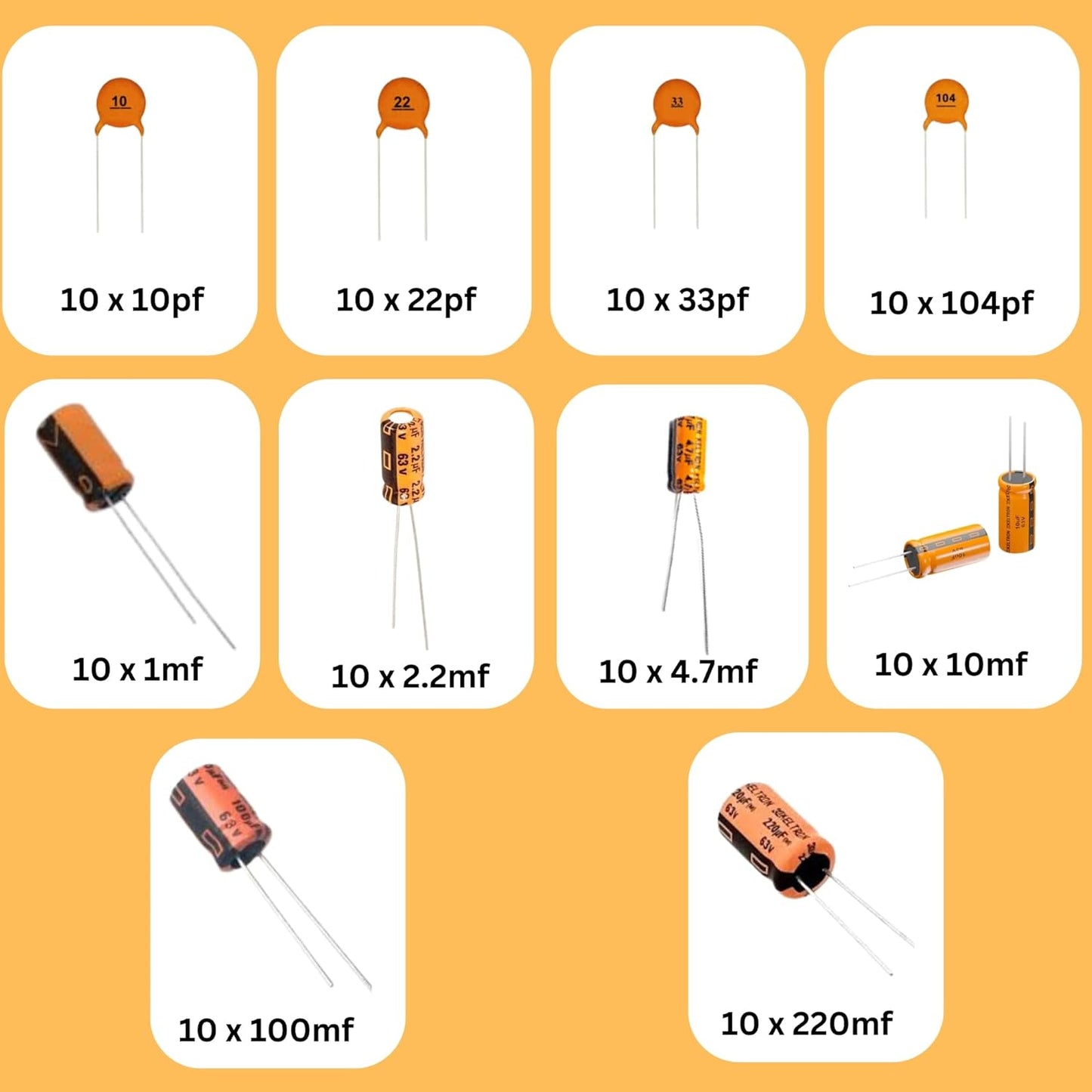 340+ Electronic components kit - For DIY Projects - small prototyping projects - science projects | Resistors, Capacitors & Transistors kit (Without Breadboard, 9v battery & snap)