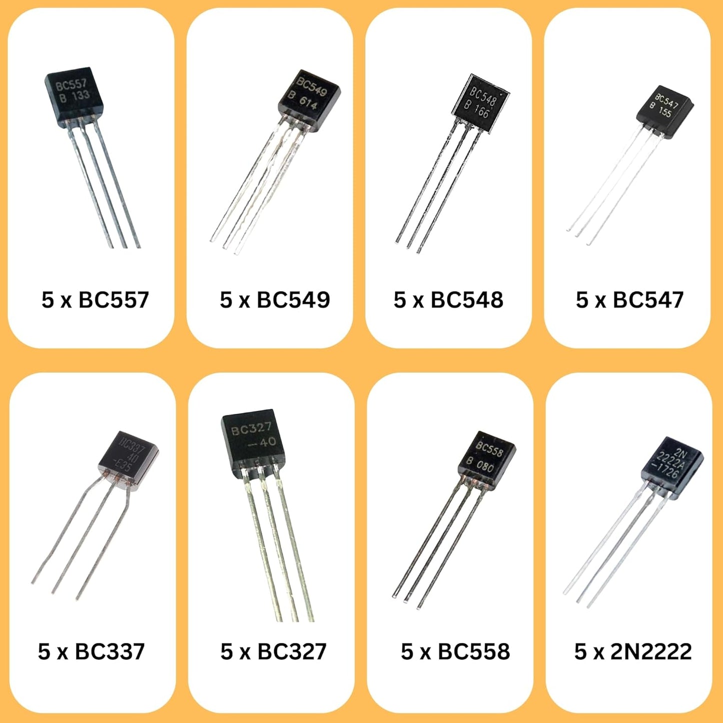 340+ Electronic components kit - For DIY Projects - small prototyping projects - science projects | Resistors, Capacitors & Transistors kit (Without Breadboard, 9v battery & snap)