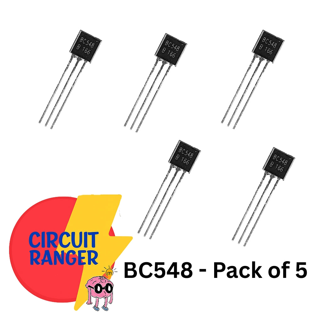 BC548 NPN General Purpose Transistor – Pack of 5 (TO-92, 30V, 100mA)
