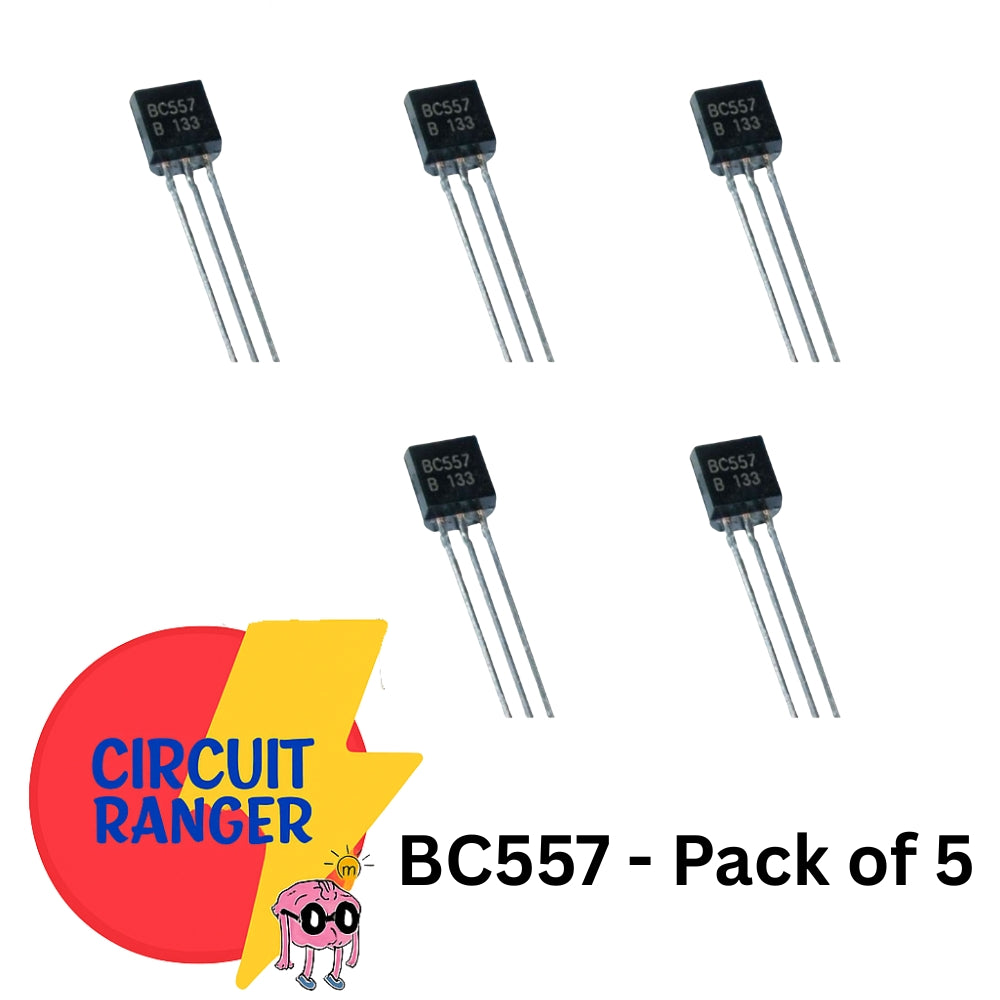 BC557 PNP Transistors – General Purpose Low Power Amplifier/Switch | Pack of 5