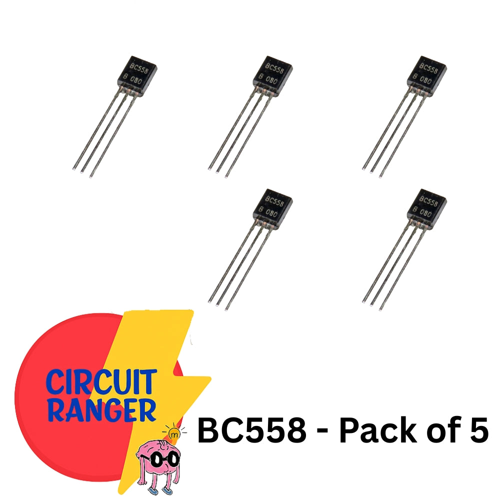 BC558 PNP Transistors – Low Noise General Purpose Amplifier/Switch | Pack of 5