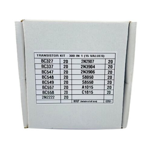 Transistor Kit 300 in 1 | 15 Types x 20 Pcs Each | BC547, BC548, BC549, BC327, BC337, 2N2222, 2N2907, 2N3904, 2N3906, S8050, S8550, A1015, C1815, BC557, BC558