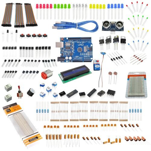 electronic components kit with UNO R3 board - 350+ electronic kit for diy & prototyping projects & hobby electronic projects