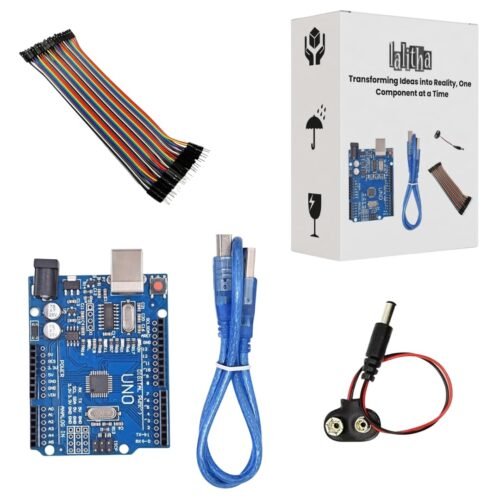 UNO R3 Development Board Kit, USB Cable, 40-Pin Male-Female Jumper Wires, 9V Battery Connector | Useful for DIY Prototyping & Engineering Projects