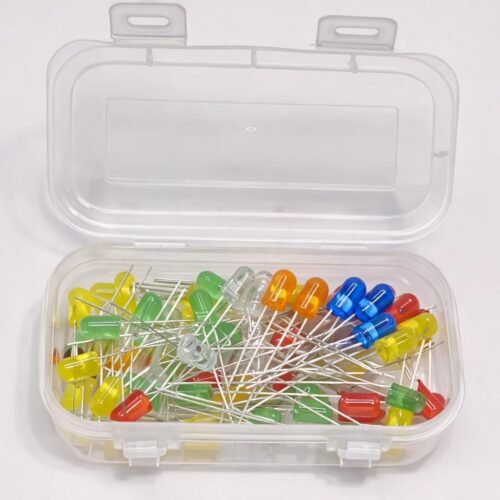 5mm LED Assorted Color Kit – 120 Pcs (20 Pcs Each: Red, Green, Blue, Yellow, White, Orange) | Bright Round LEDs for Arduinno, DIY Electronics & Projects
