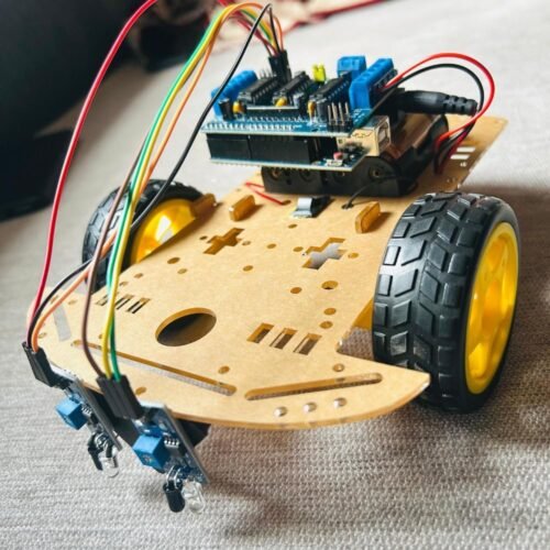 2WD Smart Robot Chassis Kit for Uno, DIY RC Car Making Kit with Wheels, Motors & Castor, Line Follower Robot Kit, RC Car Kit, Beginner Robot Kit for Kids & Projects