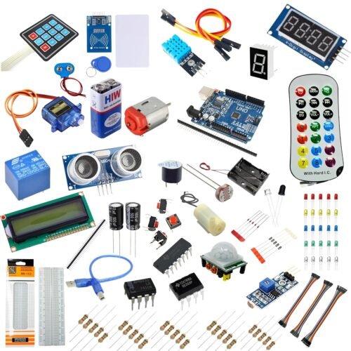 Arduino UNO Starter Kit with LCD Display, RFID Module, Sensors, Breadboard, Remote Control, LEDs, Electronic components Kit for Beginners & Hobbyists